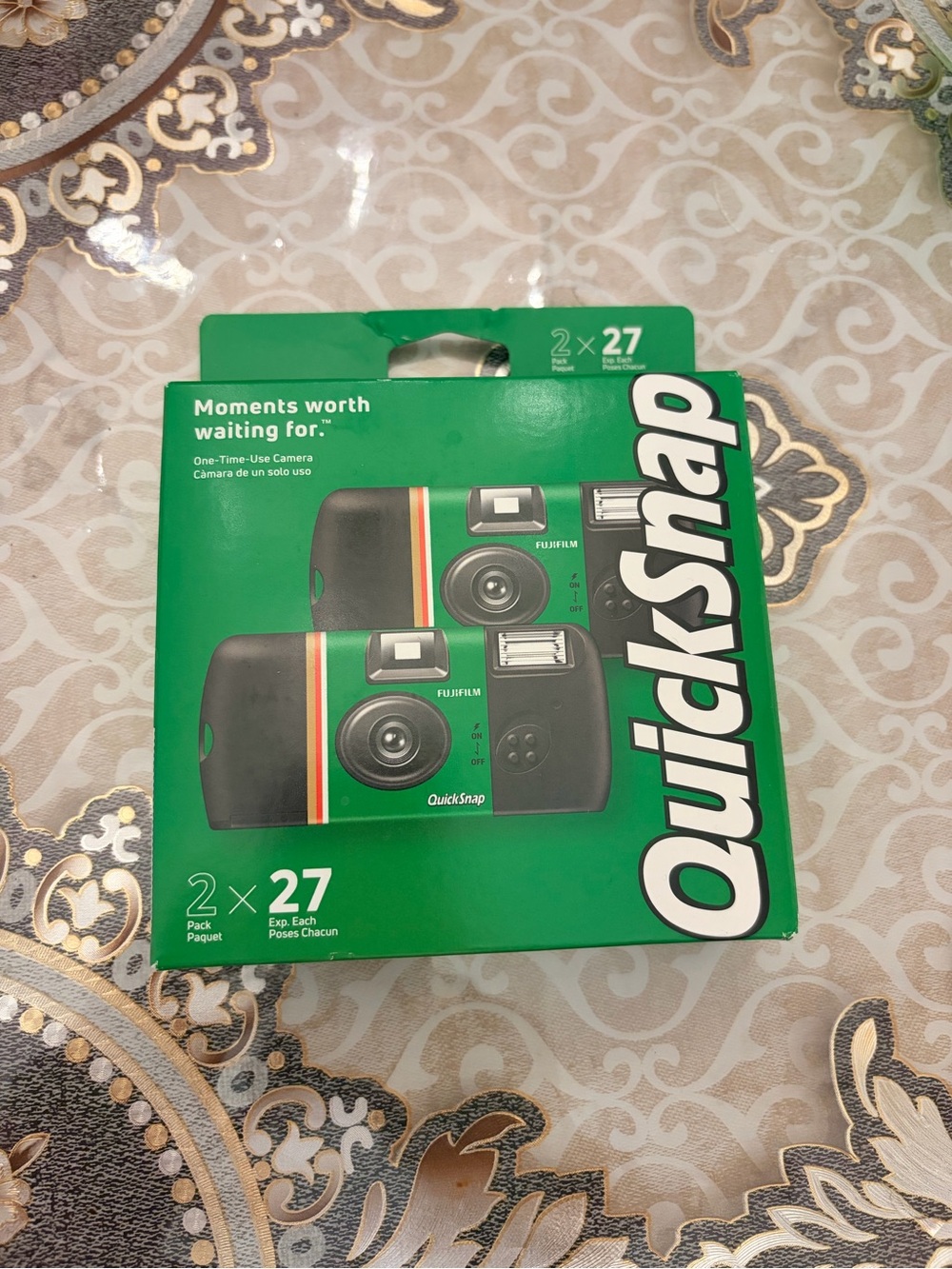 Fujifilm QuickSnap Disposable Cameras in Black with Red-Orange-White Stripe